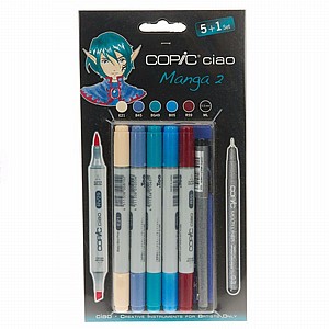 סט 5 טושים + ליינר קופיק COPIC CIAO בגווני מנגה 2 סט 5 טושים + ליינר קופיק COPIC CIAO בגווני מנגה 2