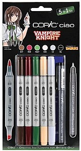 סט 5 טושים + ליינר קופיק COPIC בגווני אביר ערפד סט 5 טושים + ליינר קופיק COPIC בגווני אביר ערפד