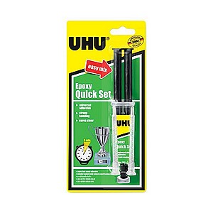 דבק אפוקסי + מזרק UHU FASTSET גרם 15.8 דבק אפוקסי + מזרק UHU FASTSET גרם 15.8