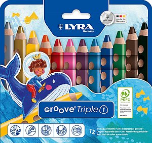 עפרונות צבעוניים 12 יח' GROOVE TRIPEL ONE עפרונות צבעוניים 12 יח' GROOVE TRIPEL ONE