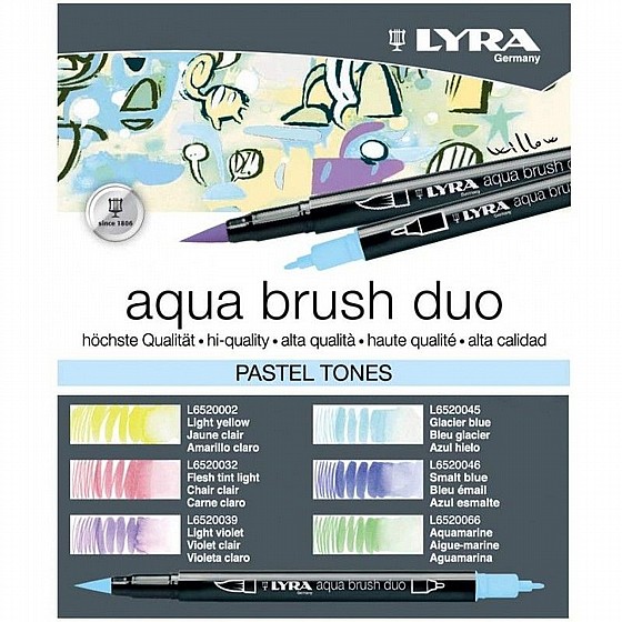 �� 6 ��� ����� �� ���� ���� ���� LYRA AQUA BRUSH DUO PASTEL TONES