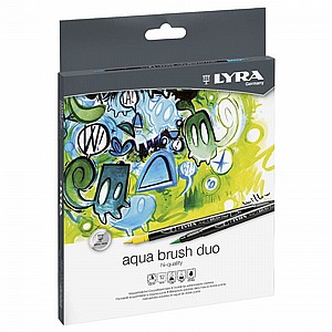סט 12 טוש מכחול דו צדדי צבעי יסוד LYRA AQUA BRUSH סט 12 טוש מכחול דו צדדי צבעי יסוד LYRA AQUA BRUSH