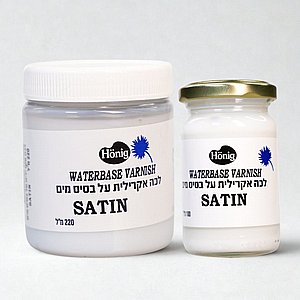 לכה אקרילית סאטן על בסיס מים בגדלים שונים לכה אקרילית סאטן על בסיס מים בגדלים שונים