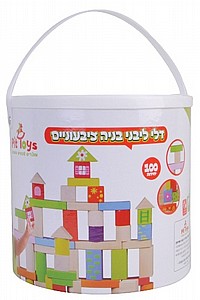 דלי לבני קוביות מצוייר 100 יח' דלי לבני קוביות מצוייר 100 יח'