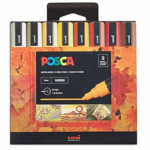 סט 8 טושי פוסקה בגוונים חמים POSCA PC-5M Warm Colours סט 8 טושי פוסקה בגוונים חמים POSCA PC-5M Warm Colours