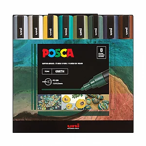 סט 8 טושי פוסקה בגווני אדמה POSCA PC-5M Earth Colours סט 8 טושי פוסקה בגווני אדמה POSCA PC-5M Earth Colours