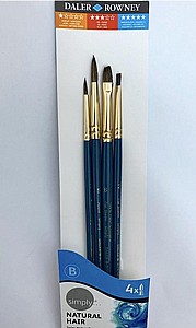 סט 4 מכחולים שיער טבעי דאלר ראוני סט 4 מכחולים שיער טבעי דאלר ראוני