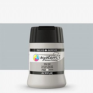 צבע הדפס סיסטם 3 לטקסטיל 250 מ"ל Daler Rowney -צבע Silver Imit צבע הדפס סיסטם 3 לטקסטיל 250 מ"ל Daler Rowney -צבע Silver Imit