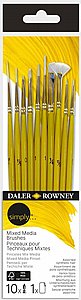 סט 10 מכחולים מיקס מדיה בנרתיק Daler Rowney Simply Mixed Media סט 10 מכחולים מיקס מדיה בנרתיק Daler Rowney Simply Mixed Media