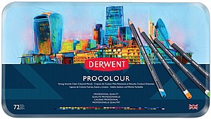 עפרונות צבעוניים PROCOLOUR ק. פח 72 גוונים דרוונט DERWENT עפרונות צבעוניים PROCOLOUR ק. פח 72 גוונים דרוונט DERWENT