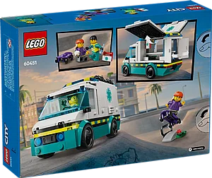 לגו סיטי אמבולנס לשעת חירום (60451) | LEGO City לגו סיטי אמבולנס לשעת חירום (60451) | LEGO City