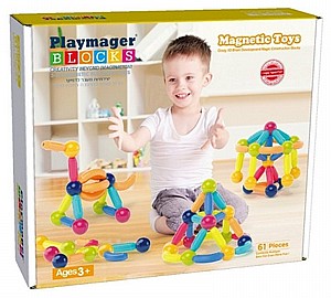 פליימאגר מוטות וכדורים דקים 61 חלקים פליימאגר מוטות וכדורים דקים 61 חלקים