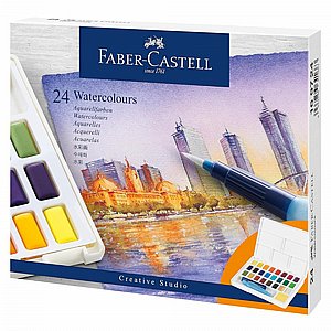 פאבר קסטל - סט 24 צבעי מים Faber-Castell Watercolor Pans פאבר קסטל - סט 24 צבעי מים Faber-Castell Watercolor Pans