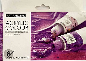 סט ארט רנג'רס צבעי גליטר אקריליק 8 גוונים 22 מ"ל סט ארט רנג'רס צבעי גליטר אקריליק 8 גוונים 22 מ"ל