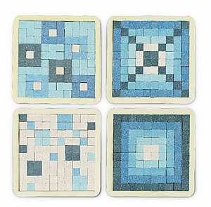 ערכת תחתיות לכוסות כחול לבן ערכת תחתיות לכוסות כחול לבן