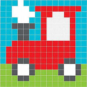 ערכת רקמה תך קצר 20X20 - קטר אדום ערכת רקמה תך קצר 20X20 - קטר אדום