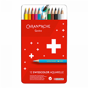 עפרונות אקוורל צבעוניים 12 יח' קארנדאש CARANDACHE Aquarelle עפרונות אקוורל צבעוניים 12 יח' קארנדאש CARANDACHE Aquarelle
