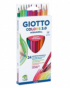 סט עפרונות צבעוניים אקוורל 24 גוונים GIOTTO סט עפרונות צבעוניים אקוורל 24 גוונים GIOTTO