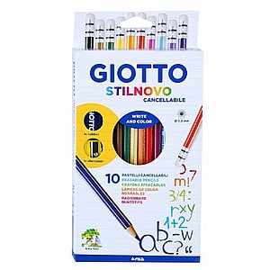 עפרונות צבעונים מחיקים סט 10 יח' גיוטו GIOTTO עפרונות צבעונים מחיקים סט 10 יח' גיוטו GIOTTO