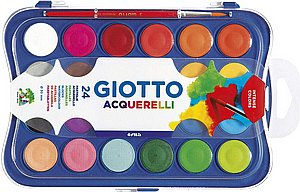 סט צבעי מים 24 צבעים עם מכחול ג'יאוטו Giotto סט צבעי מים 24 צבעים עם מכחול ג'יאוטו Giotto