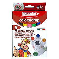 טוש חותמות 5 צבעים FIBRACOLOR טוש חותמות 5 צבעים FIBRACOLOR