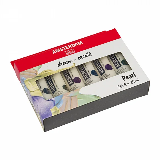 ������� �� ���� ������� ����� 6�20 �"� - Amsterdam Pearl Acrylic Paint Set
