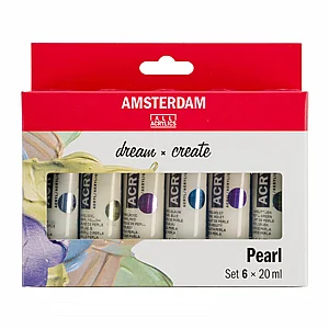 אמסטרדם סט צבעי אקריליק פנינה 6×20 מ"ל - Amsterdam Pearl Acrylic Paint Set אמסטרדם סט צבעי אקריליק פנינה 6×20 מ"ל - Amsterdam Pearl Acrylic Paint Set