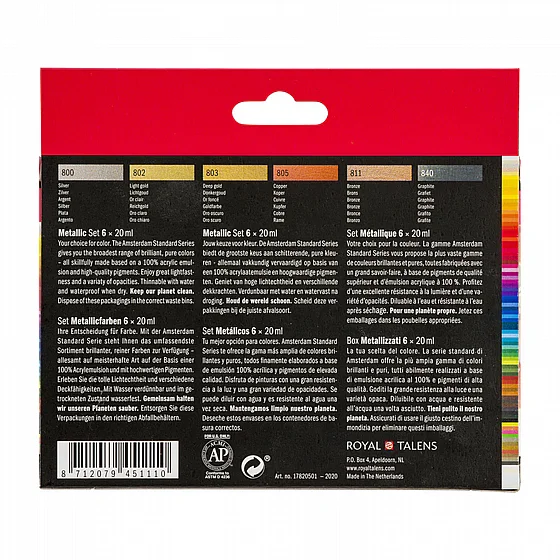 ������� �� ���� ������� ������� 6�20 �"� - Amsterdam Metallic Acrylic Paint Set