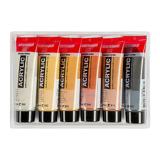 ������� �� ���� ������� ������� 6�20 �"� - Amsterdam Metallic Acrylic Paint Set