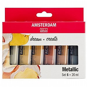 אמסטרדם סט צבעי אקריליק מטאליים 6×20 מ"ל - Amsterdam Metallic Acrylic Paint Set אמסטרדם סט צבעי אקריליק מטאליים 6×20 מ"ל - Amsterdam Metallic Acrylic Paint Set