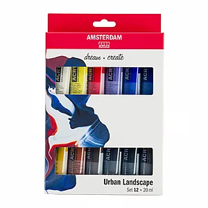 Amsterdam אמסטרדם סט צבעי אקריליק 12×20 מ"ל - Amsterdam Urban Landscape Acrylic Paint Set Amsterdam אמסטרדם סט צבעי אקריליק 12×20 מ"ל - Amsterdam Urban Landscape Acrylic Paint Set