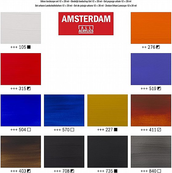 Amsterdam ������� �� ���� ������� 12�20 �"� - Amsterdam Urban Landscape Acrylic Paint Set