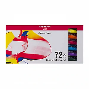 אמסטרדם סט צבעי אקריליק מקצועי 72×20 מ"ל - Amsterdam General Selection Acrylic Paint Set אמסטרדם סט צבעי אקריליק מקצועי 72×20 מ"ל - Amsterdam General Selection Acrylic Paint Set