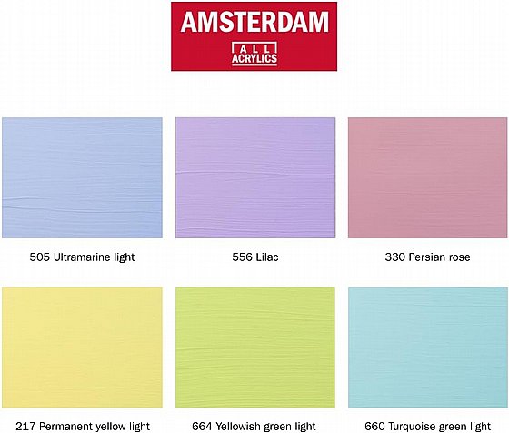 ������� �� ���� ������� ���� 6�20 �"� - Amsterdam Pastel Acrylic Paint Set