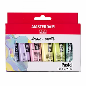 ������� �� ���� ������� ���� 6�20 �"� - Amsterdam Pastel Acrylic Paint Set