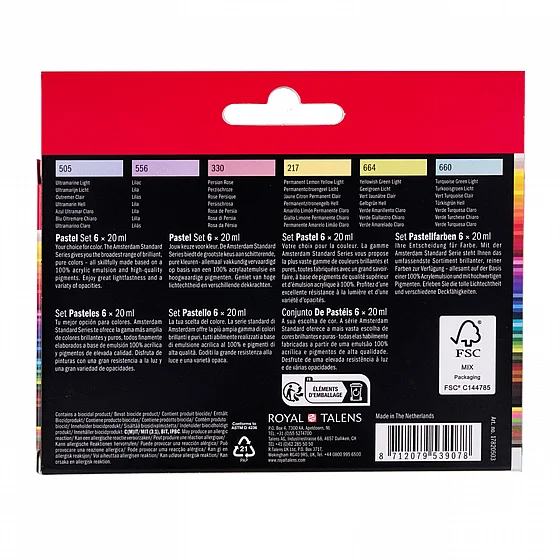 ������� �� ���� ������� ���� 6�20 �"� - Amsterdam Pastel Acrylic Paint Set