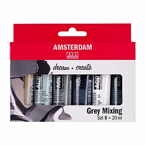  ������� �� ���� ������� ����� ���� 6�20 �"� - Amsterdam Gray Mixing Acrylic Paint Set